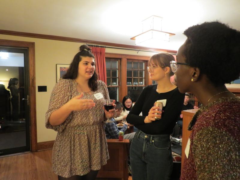 Emily Napoli chats with prospective grad students