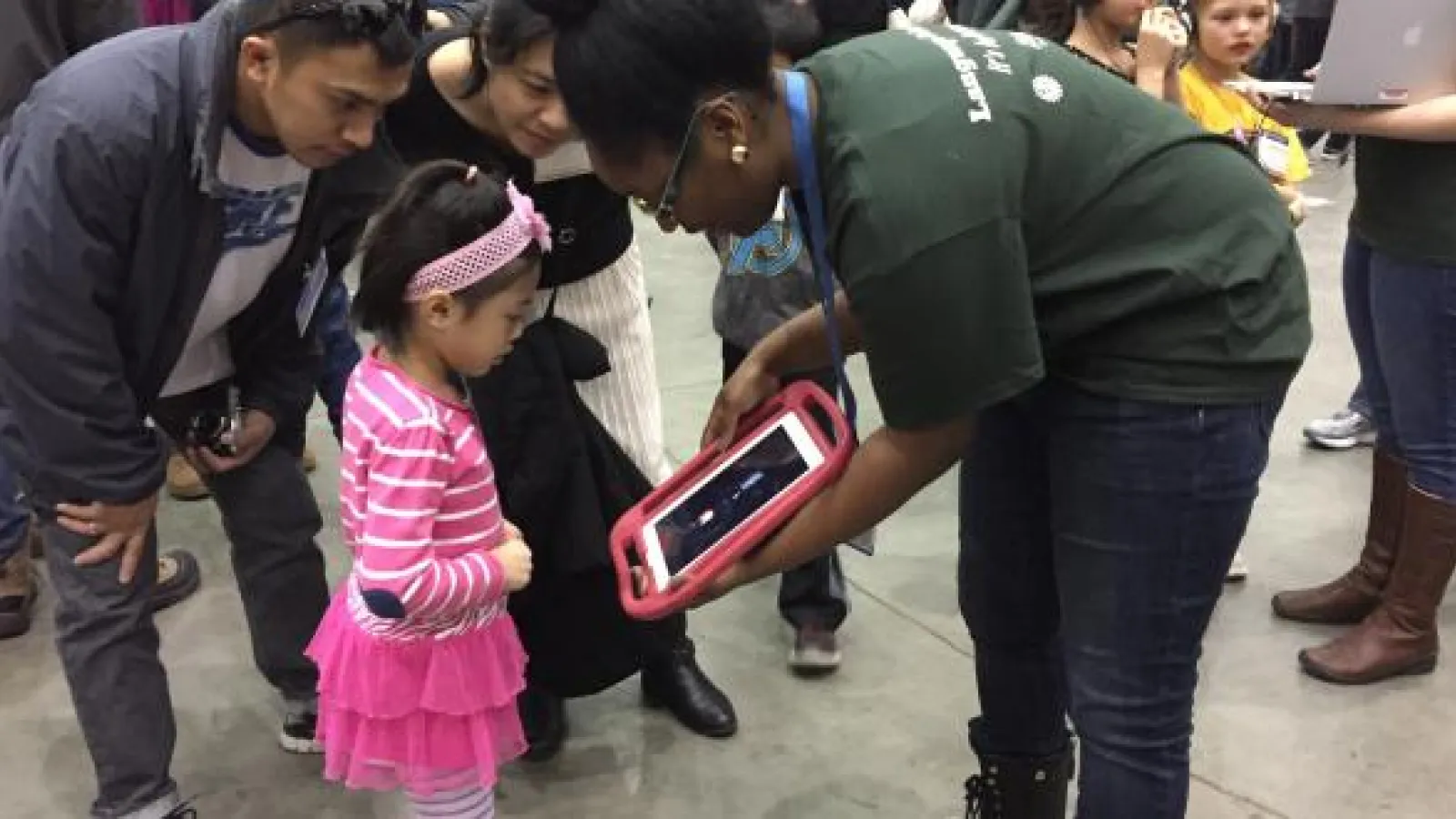 Student learning on an iPad