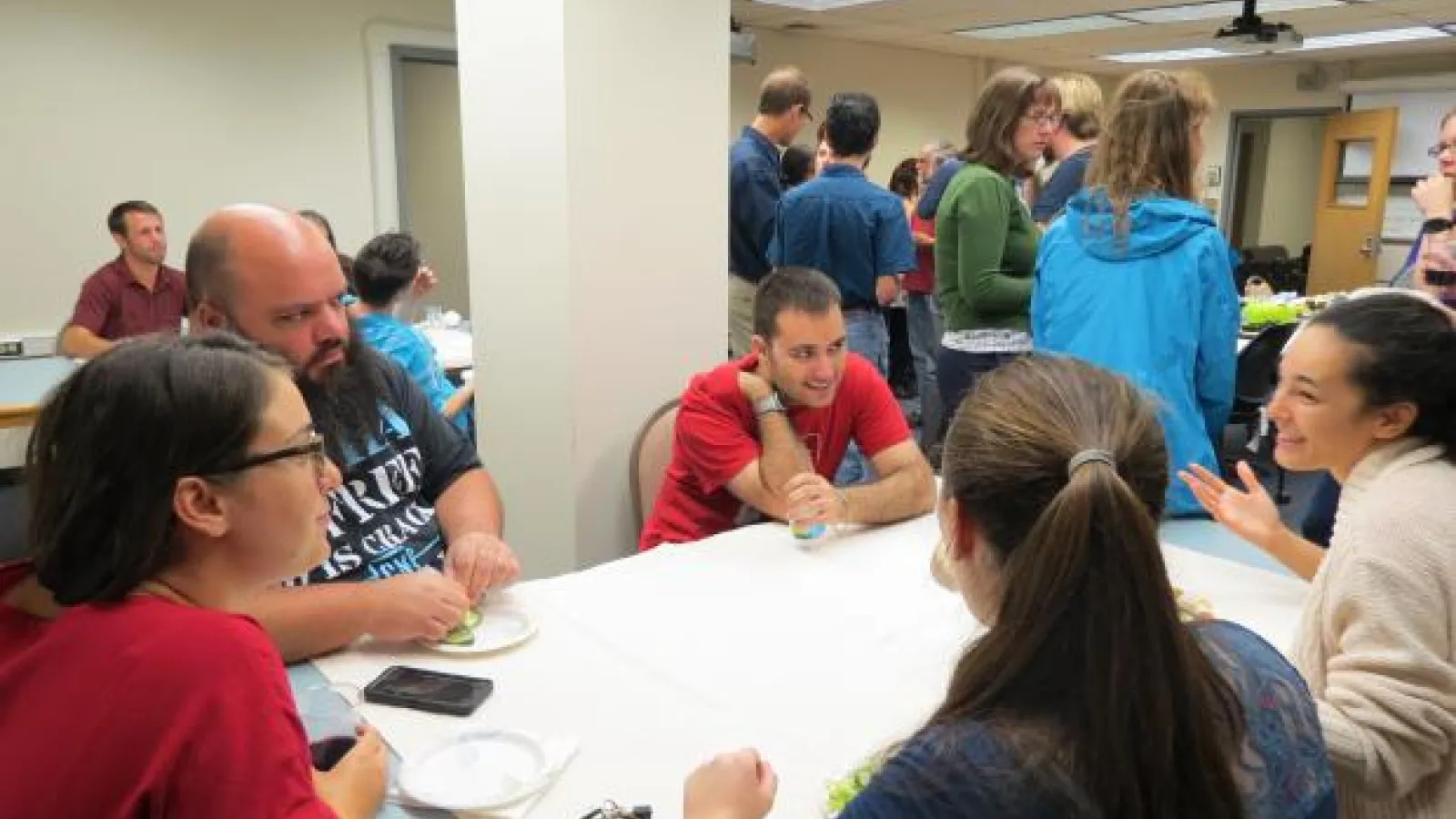 Students discussing in group activity