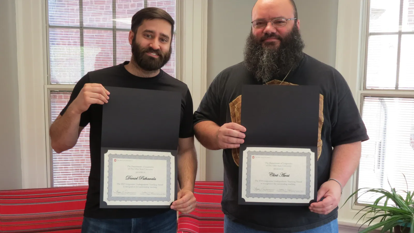 Teaching award winners Daniel Puthawala and Clint Awai