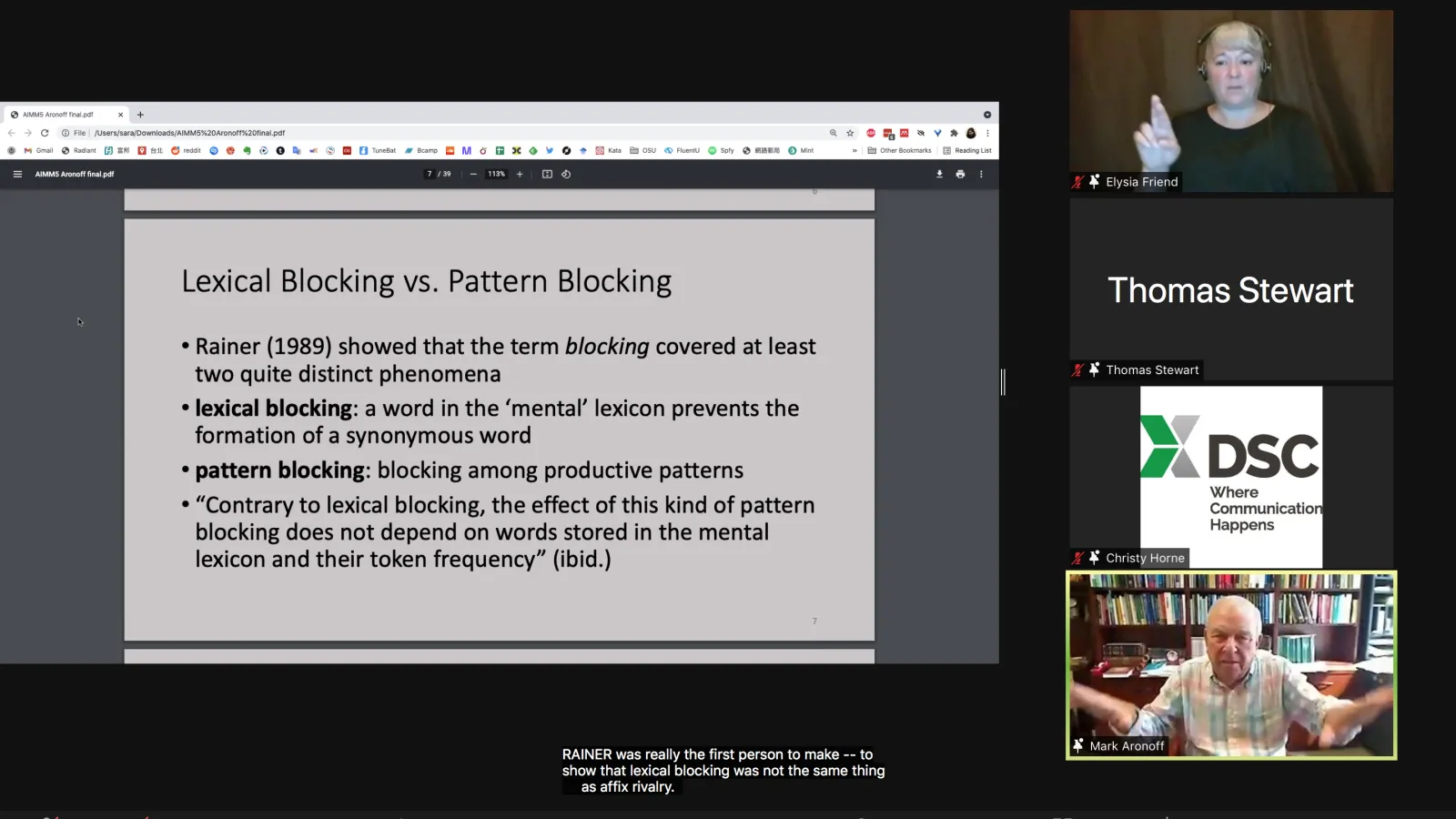 Image of zoom presentation