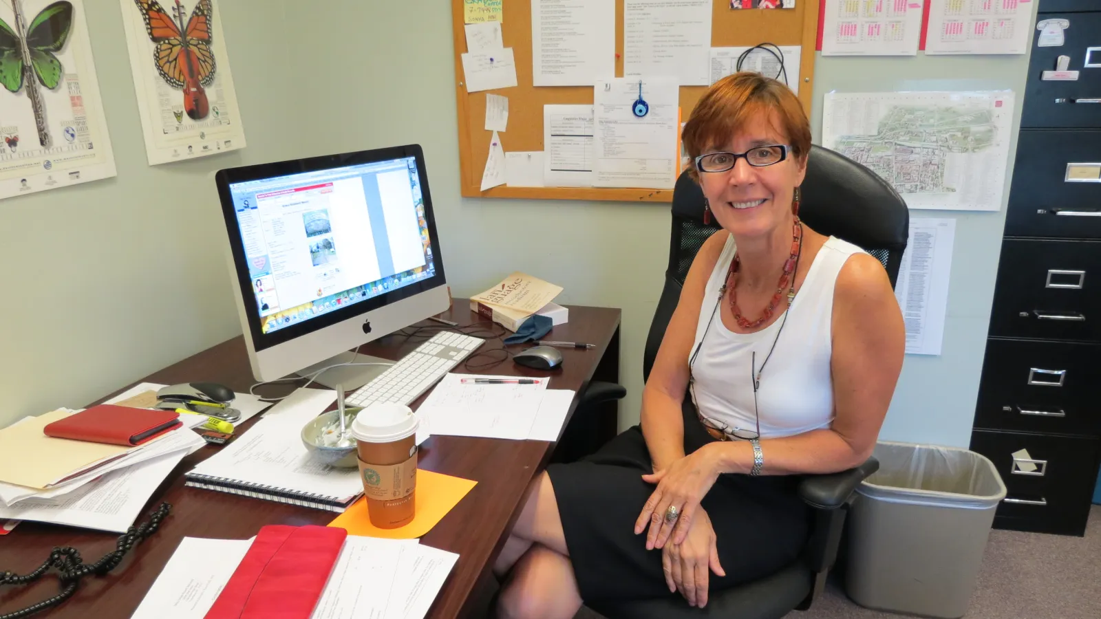 Julie in her office at the stadium
