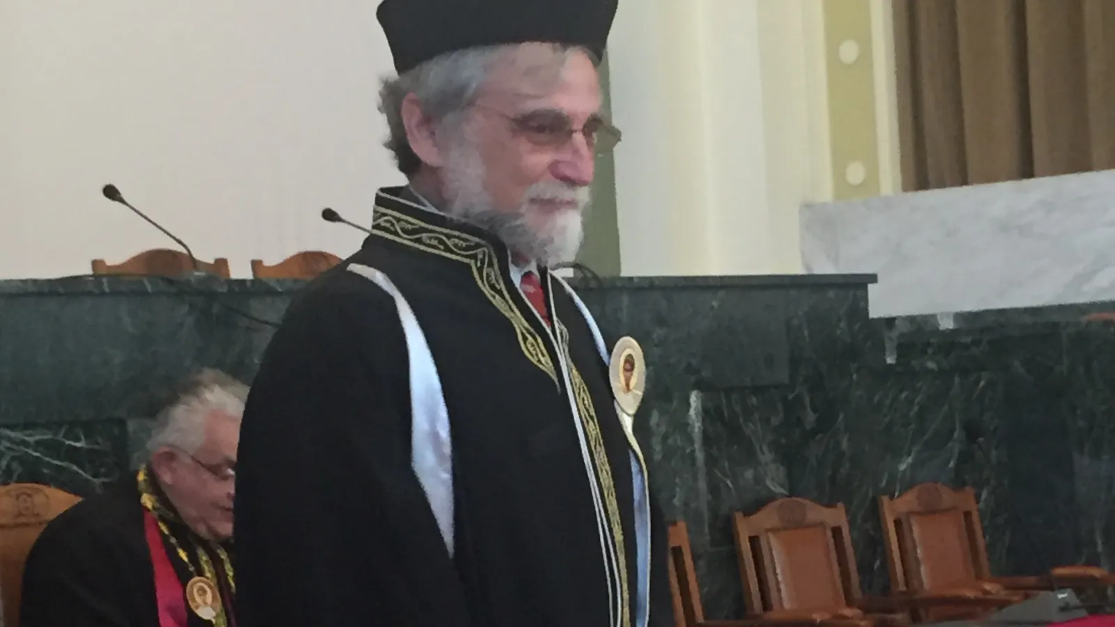 Brian Joseph receiving his honorary PhD