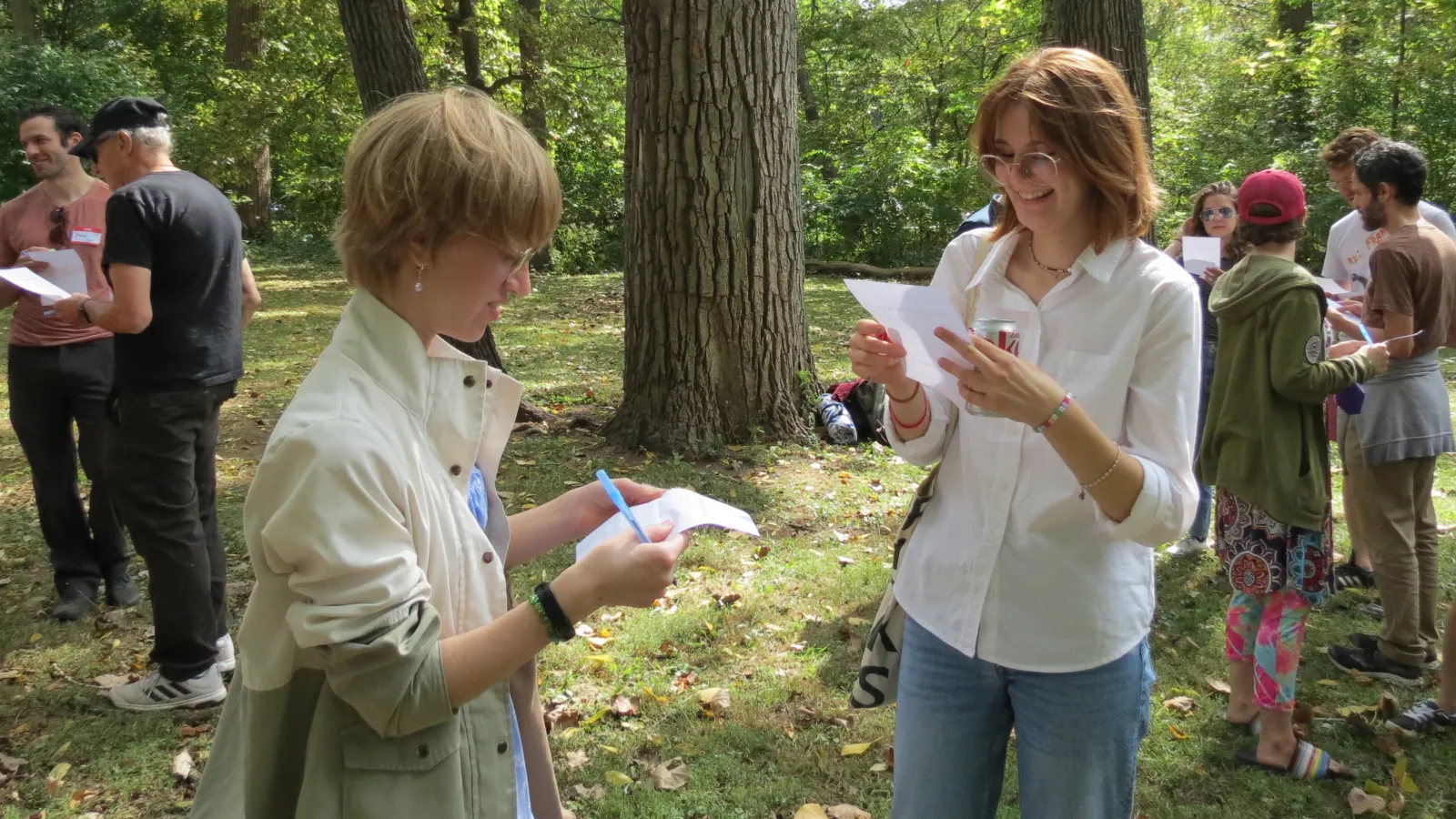 Students, faculty and staff play a game at the annual welcome picnic in October.