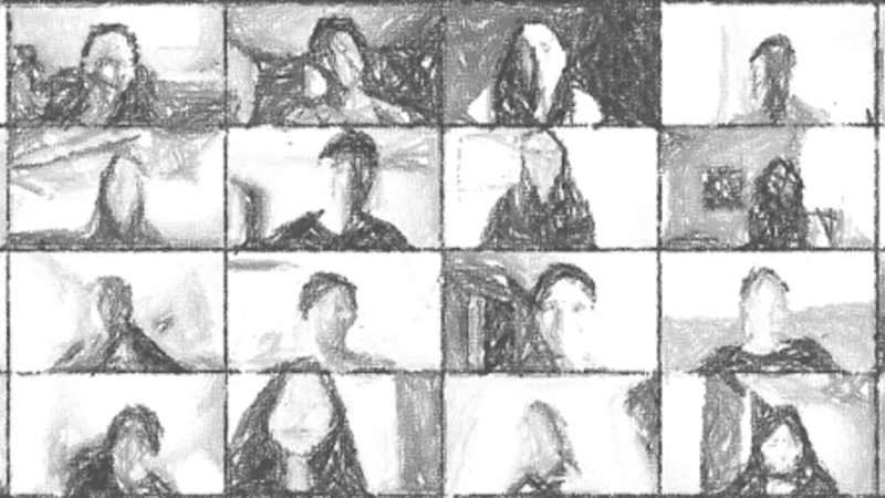 An illustration of 24 SLIYS participants on a computer screen