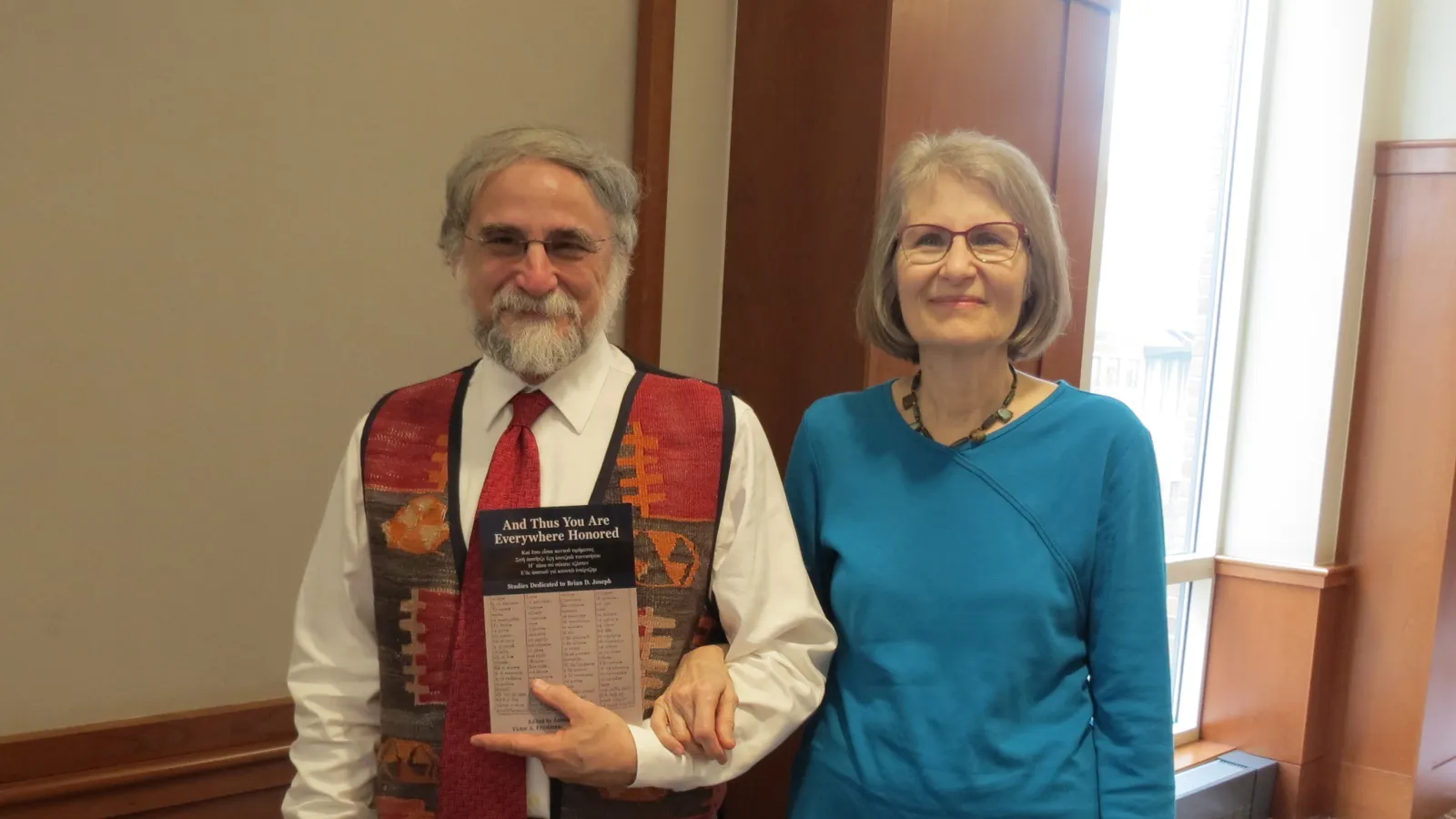 Brian Joseph with his wife Mary from his recent Festschrift