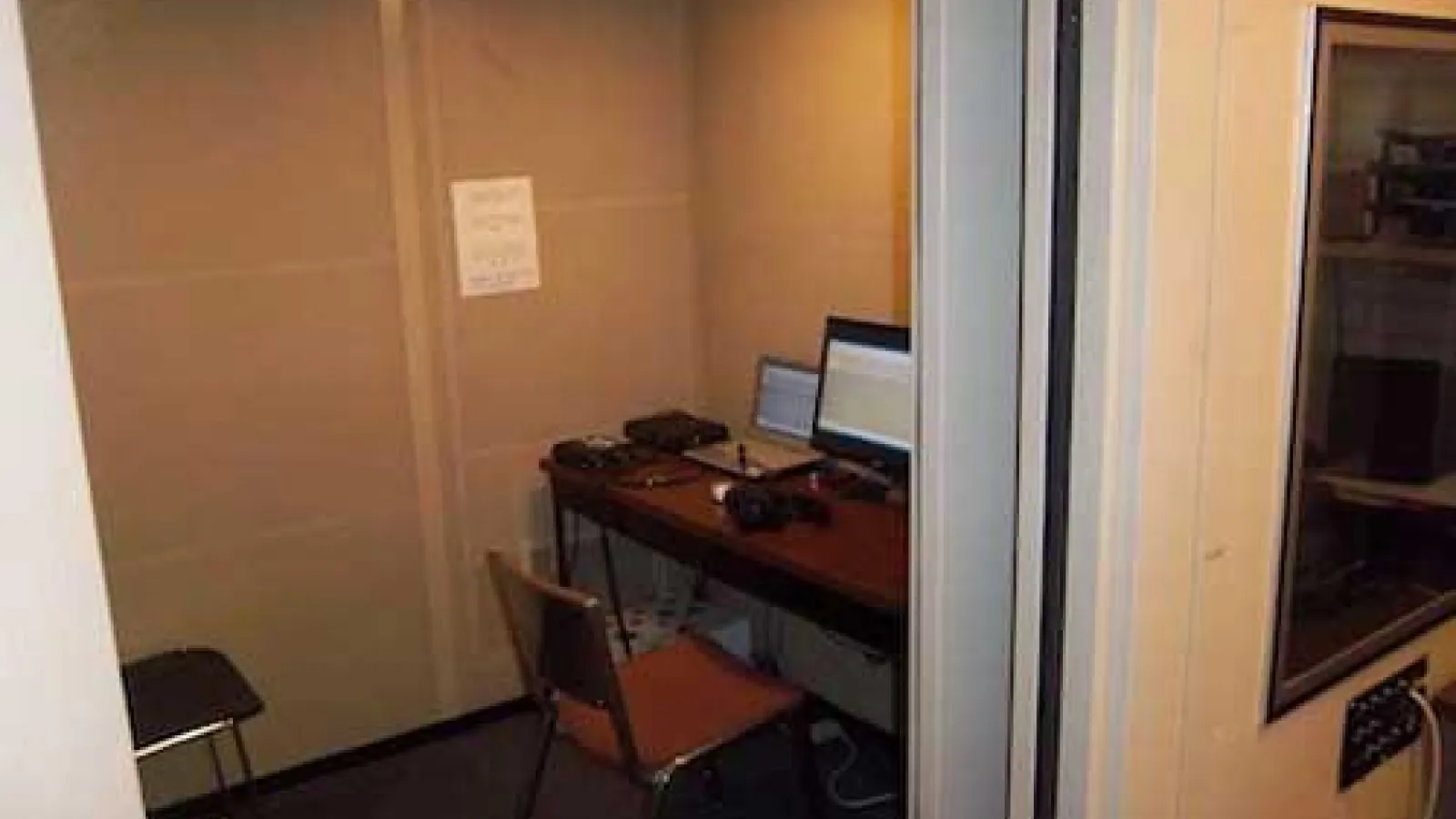Sound booth in the Speech Production Lab (slide 1 of 2)