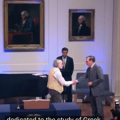 Brian Joseph accepting an award on stage