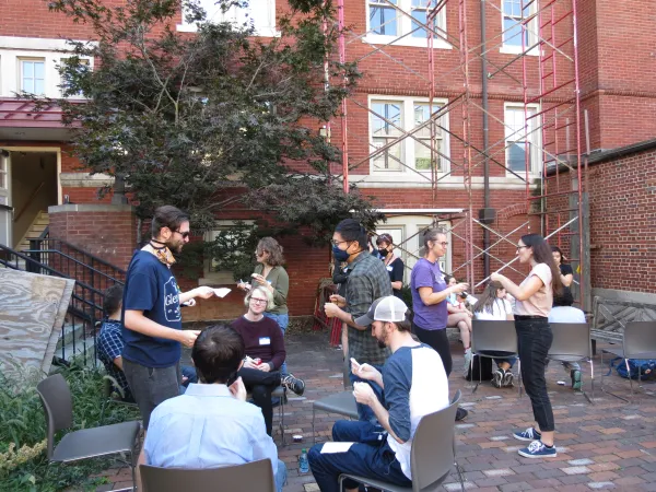 People in Oxley Courtyard