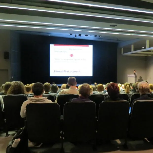 Audience watching presentation