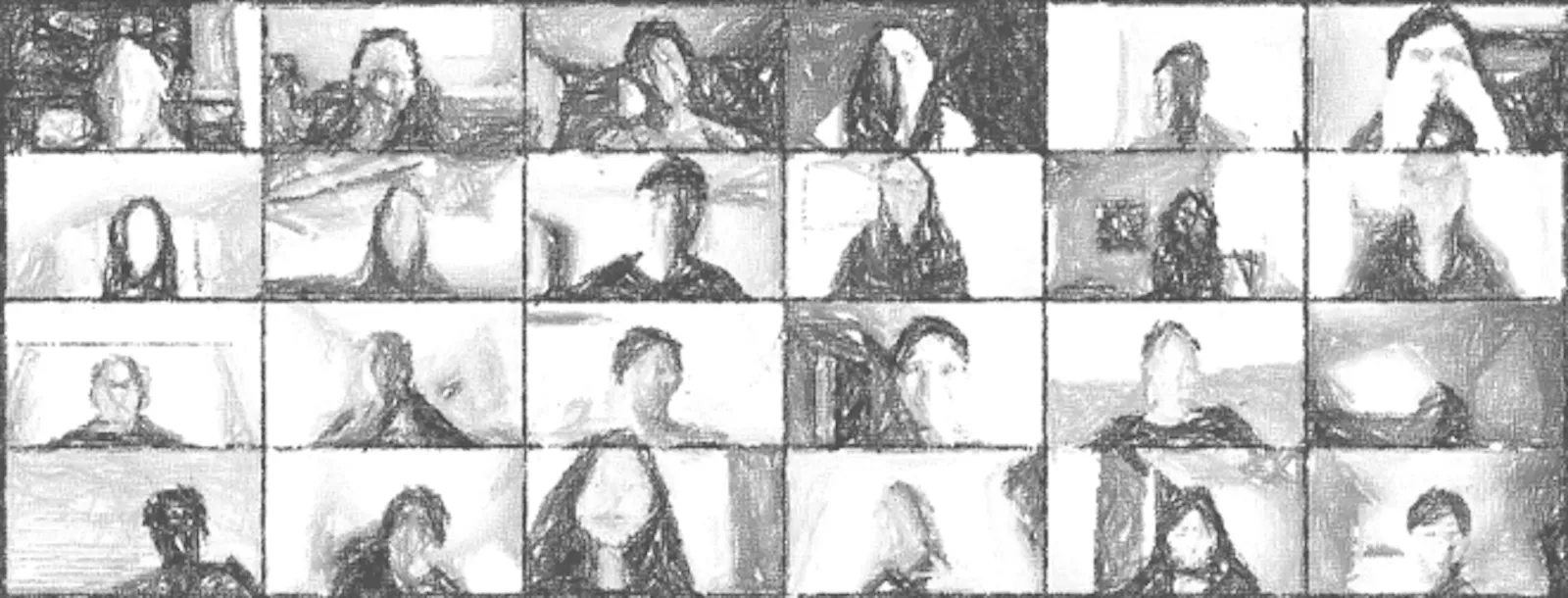 An illustration of 24 SLIYS participants on a computer screen