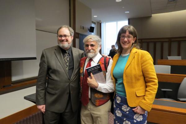 Brian Joseph, with Festschrift presenters Dan Collins and Andrea Sims